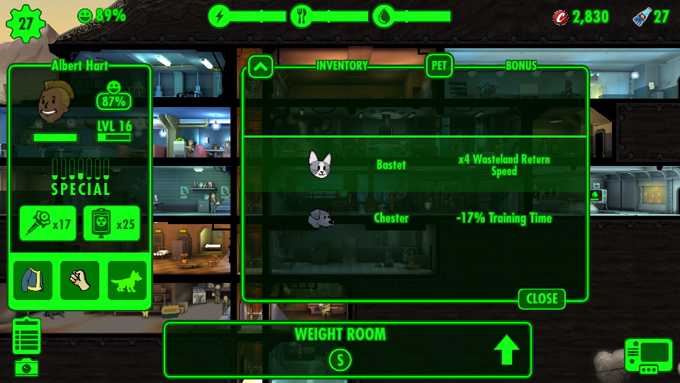 fallout shelter pet objective completion