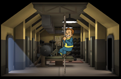 how does the fallout shelter weight room work